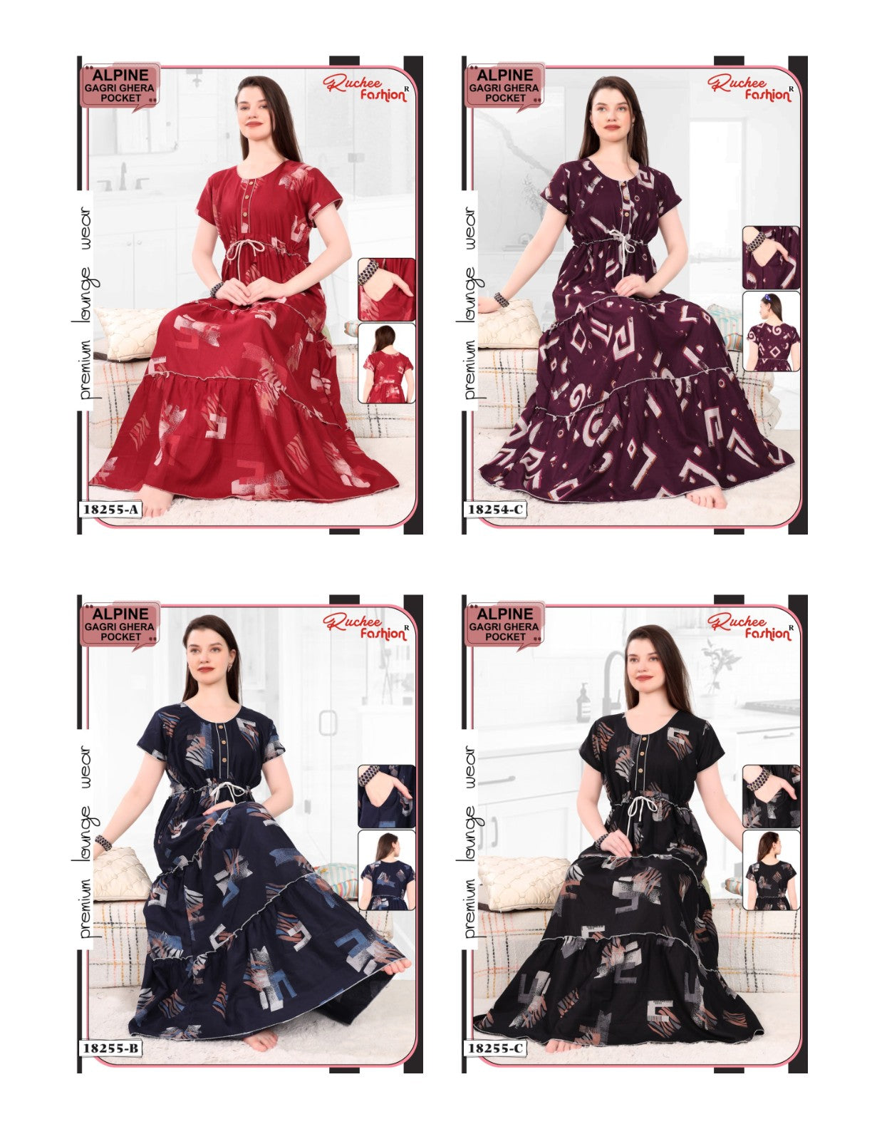 Alpine Gagri 0912 Ruchee Fashion Night Gowns Supplier