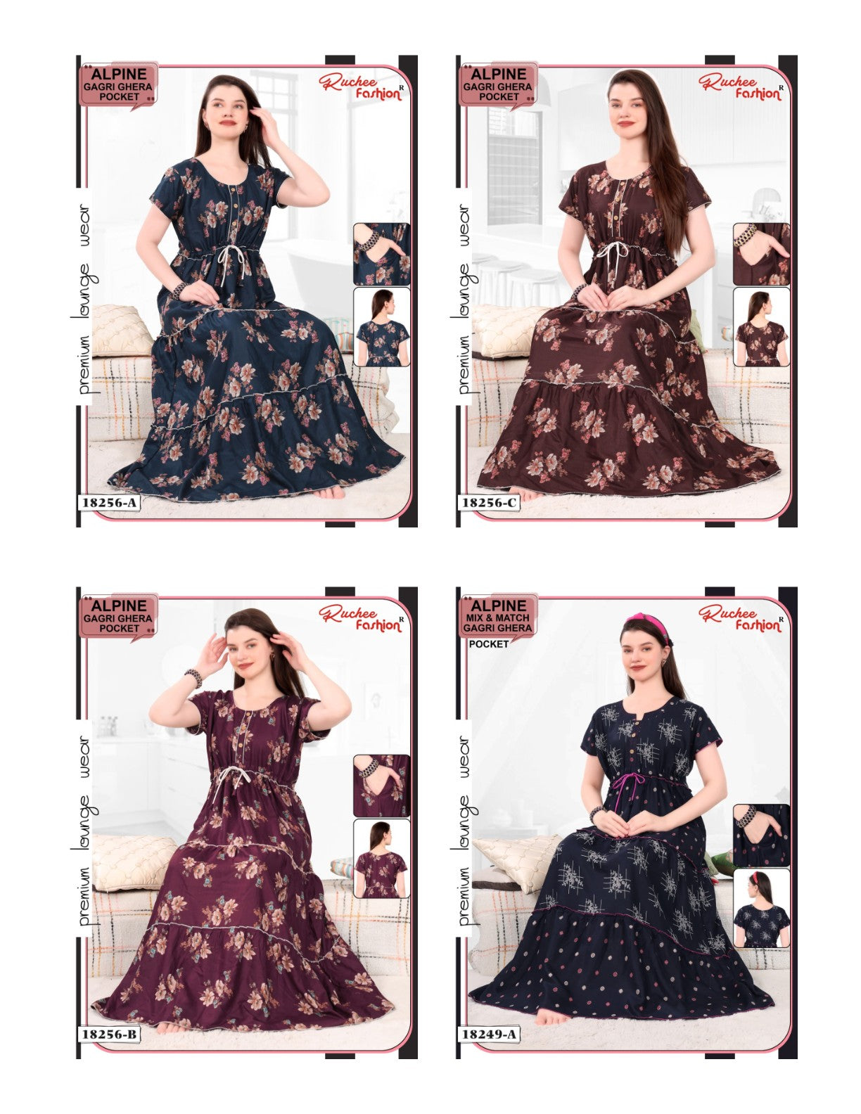 Alpine Gagri 0912 Ruchee Fashion Night Gowns Supplier