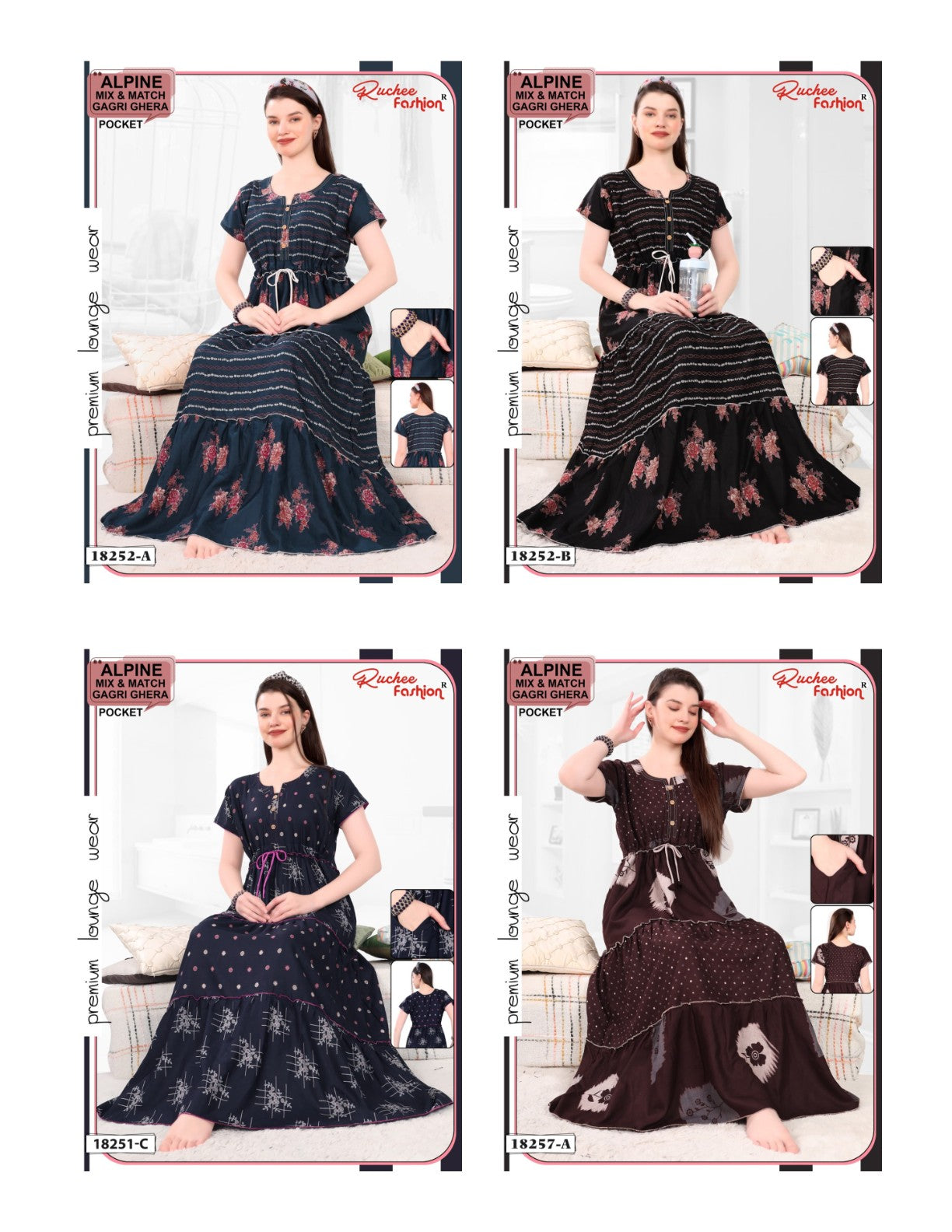 Alpine Gagri 0912 Ruchee Fashion Night Gowns Supplier