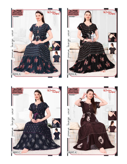 Alpine Gagri 0912 Ruchee Fashion Night Gowns Supplier