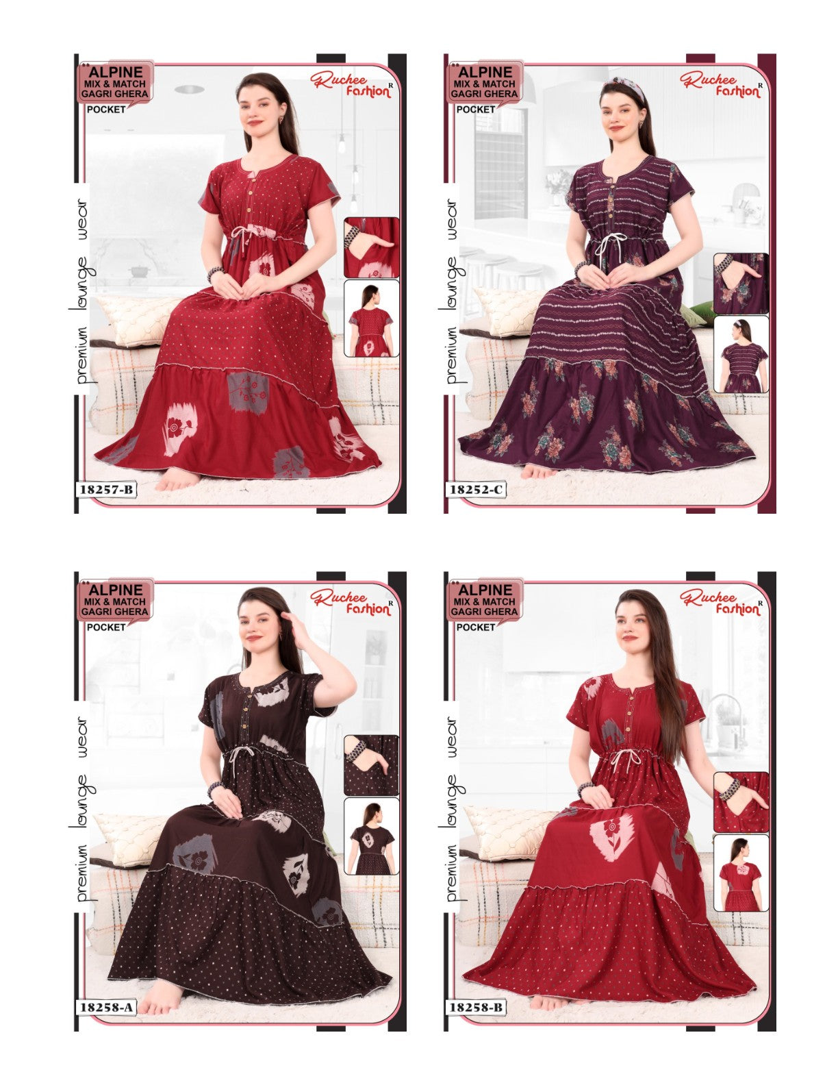 Alpine Gagri 0912 Ruchee Fashion Night Gowns Supplier