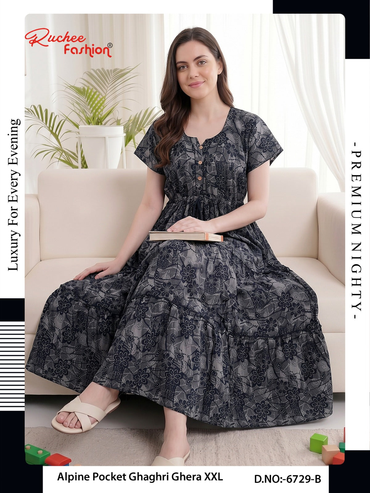 Alpine Ghaghri 0607 Ruchee Fashion Night Gowns Supplier Ahmedabad
