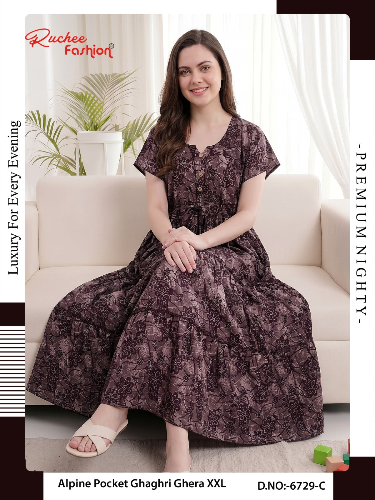 Alpine Ghaghri 0607 Ruchee Fashion Night Gowns Supplier Ahmedabad
