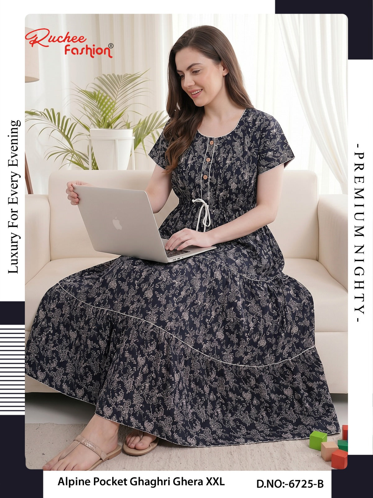 Alpine Ghaghri 0607 Ruchee Fashion Night Gowns Supplier Ahmedabad
