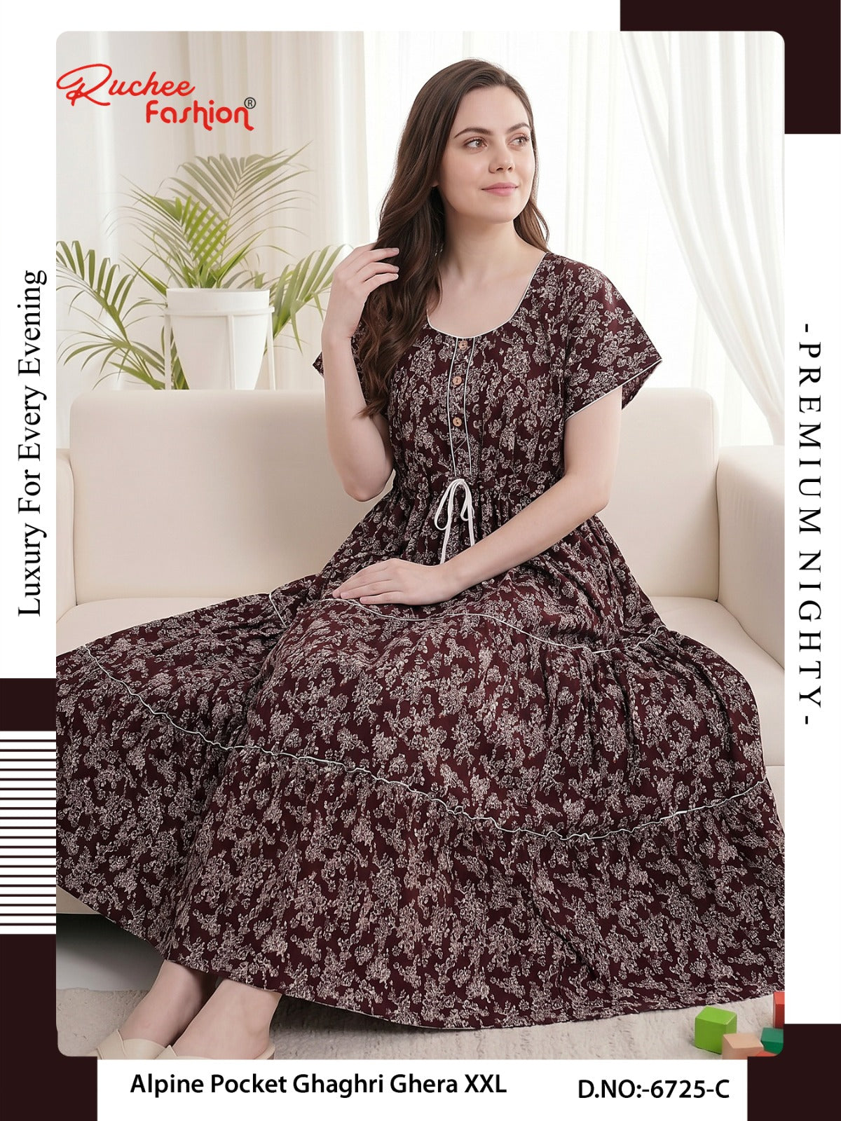Alpine Ghaghri 0607 Ruchee Fashion Night Gowns Supplier Ahmedabad