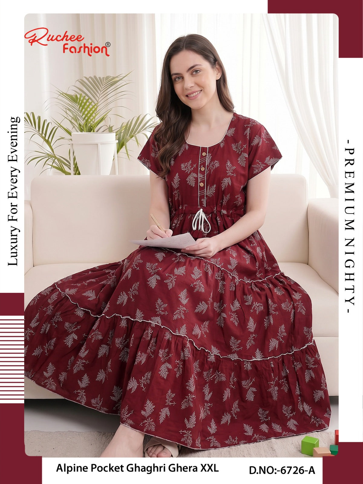 Alpine Ghaghri 0607 Ruchee Fashion Night Gowns Supplier Ahmedabad