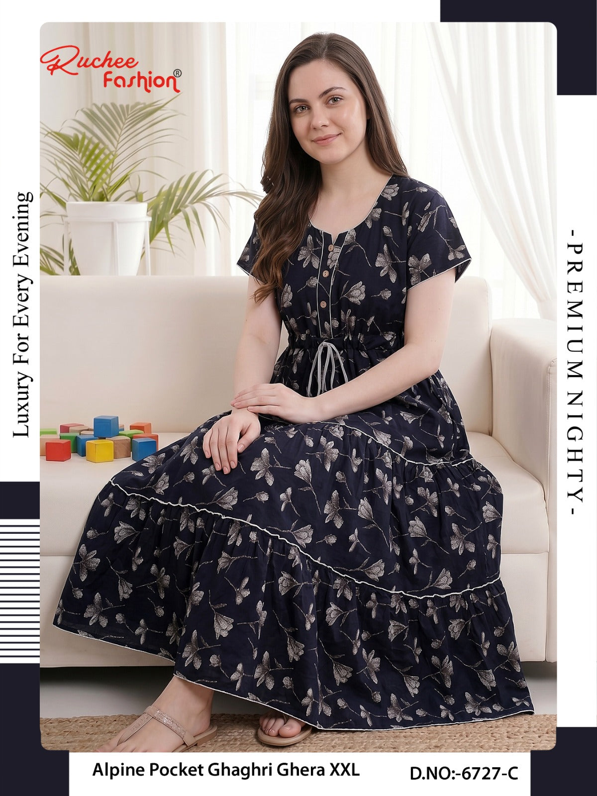 Alpine Ghaghri 0607 Ruchee Fashion Night Gowns Supplier Ahmedabad