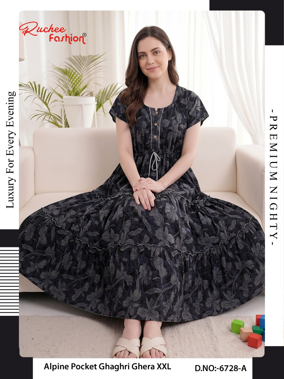 Alpine Ghaghri 0607 Ruchee Fashion Night Gowns Supplier Ahmedabad