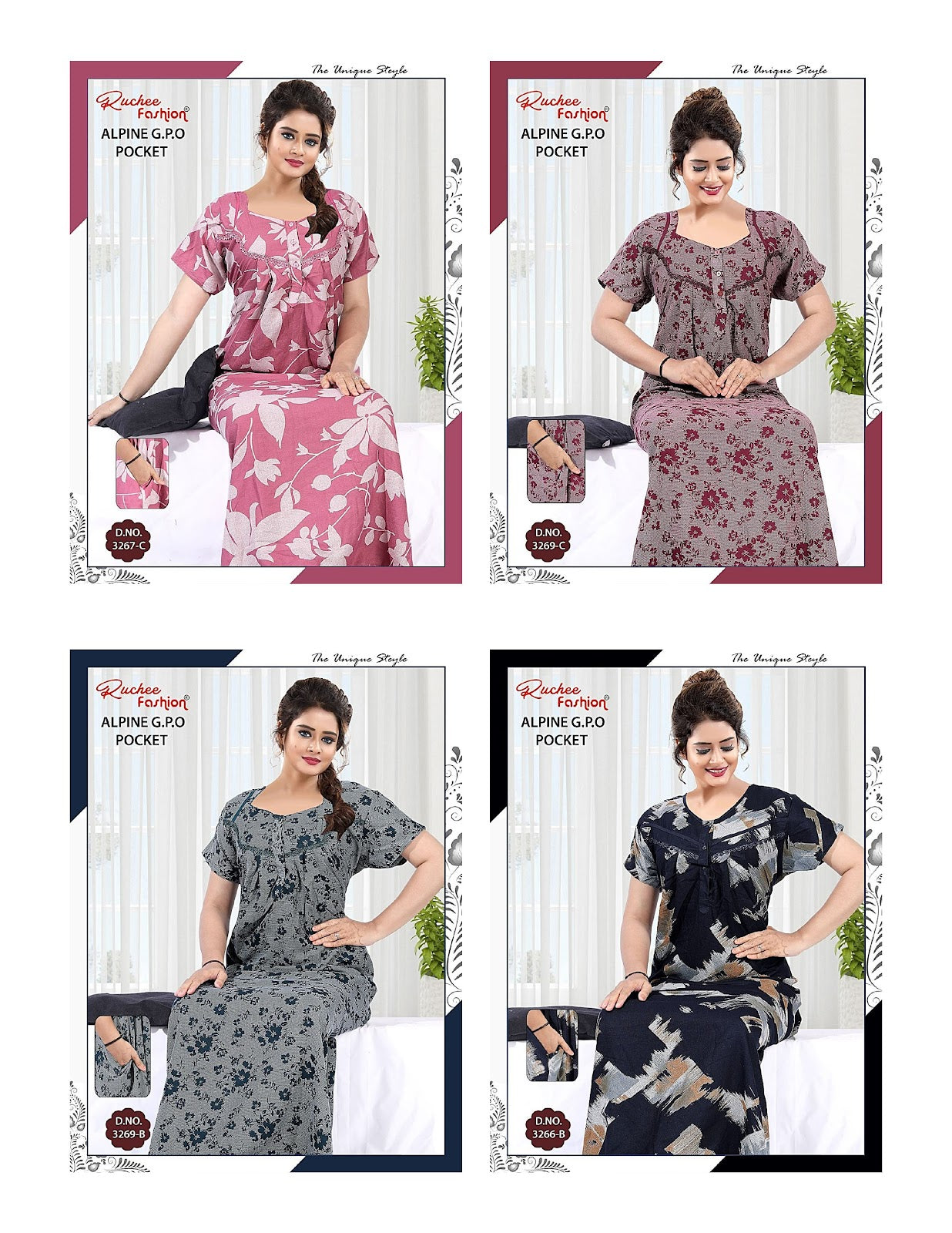 Alpine Gpo 040625 Ruchee Fashion Night Gowns Wholesale Price