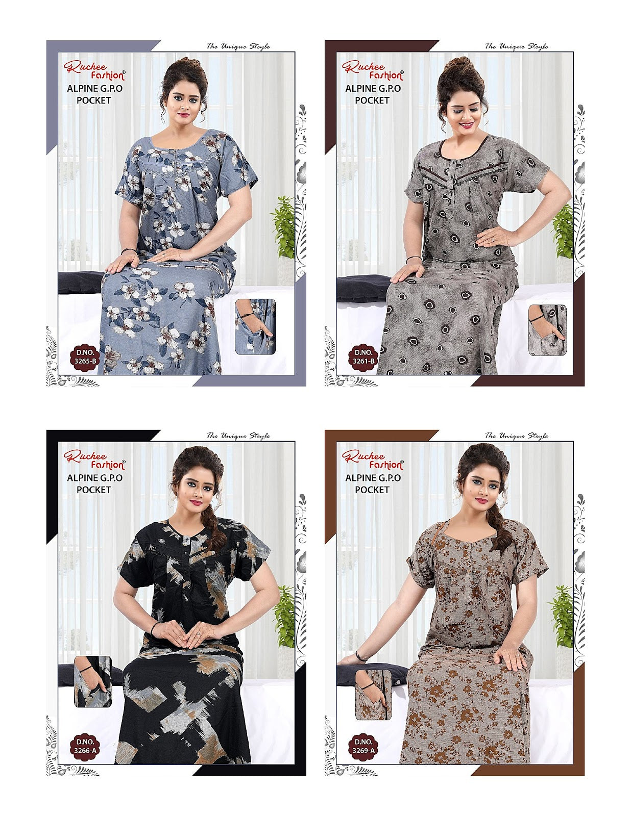 Alpine Gpo 040625 Ruchee Fashion Night Gowns Wholesale Price