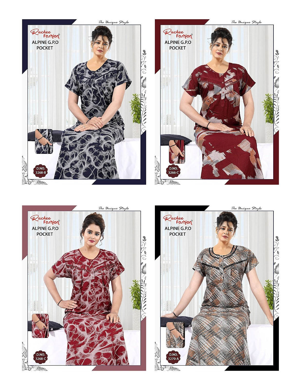 Alpine Gpo 040625 Ruchee Fashion Night Gowns Wholesale Price