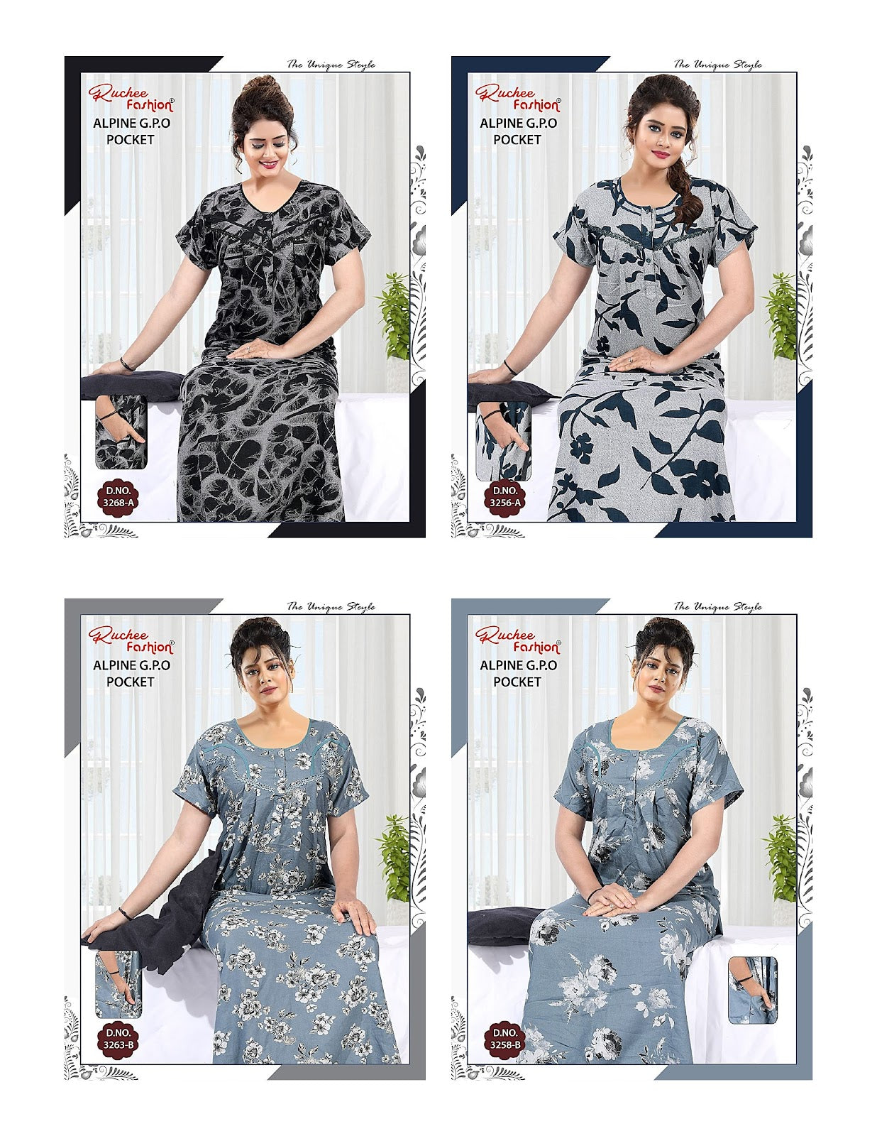 Alpine Gpo 040625 Ruchee Fashion Night Gowns Wholesale Price