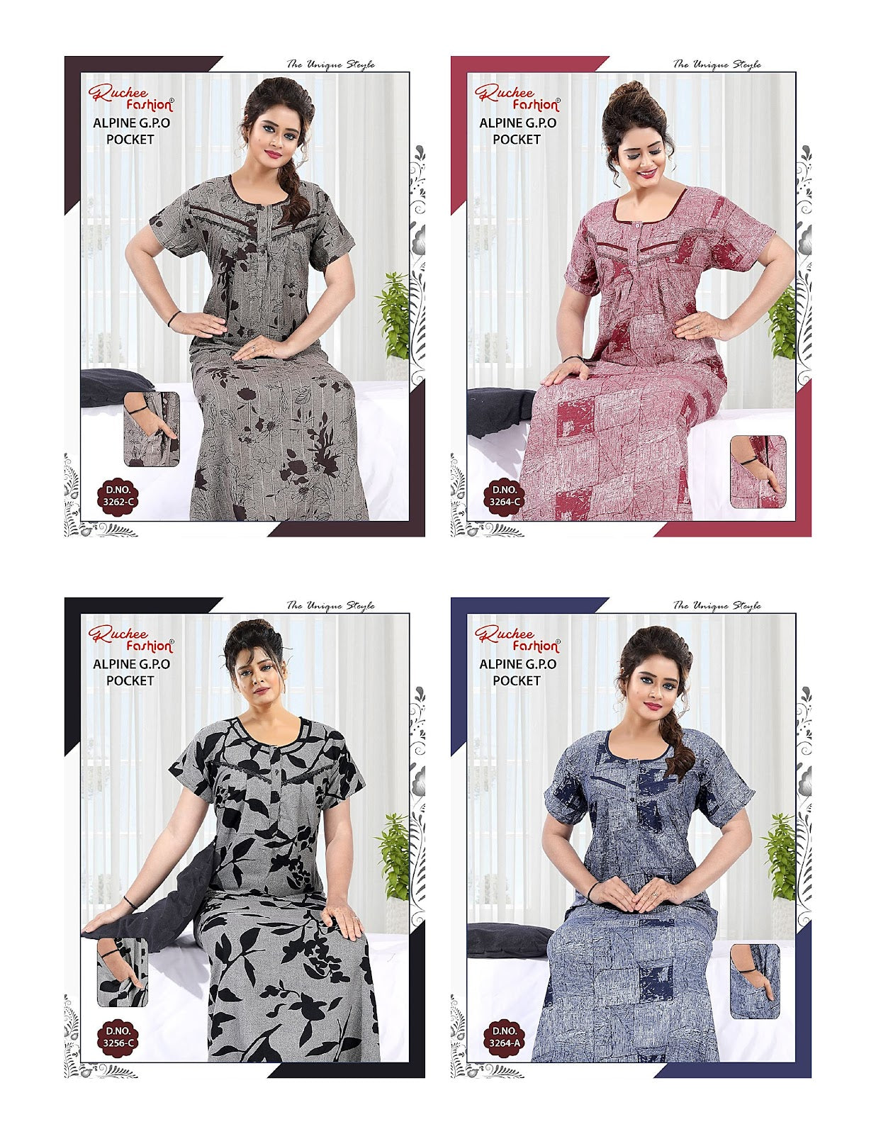 Alpine Gpo 040625 Ruchee Fashion Night Gowns Wholesale Price