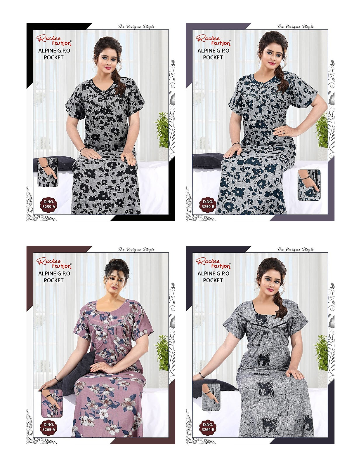 Alpine Gpo 040625 Ruchee Fashion Night Gowns Wholesale Price