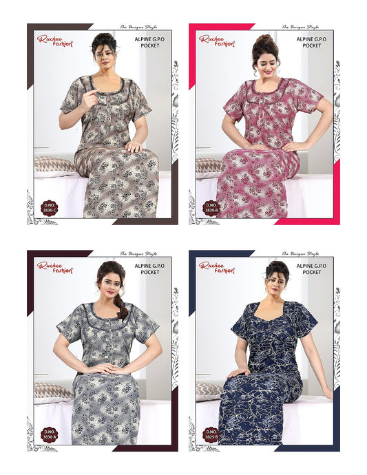 Alpine Gpo 1014 Ruchee Fashion Night Gowns Manufacturer India