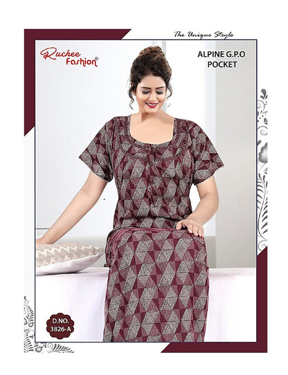 Alpine Gpo 1014 Ruchee Fashion Night Gowns Manufacturer India