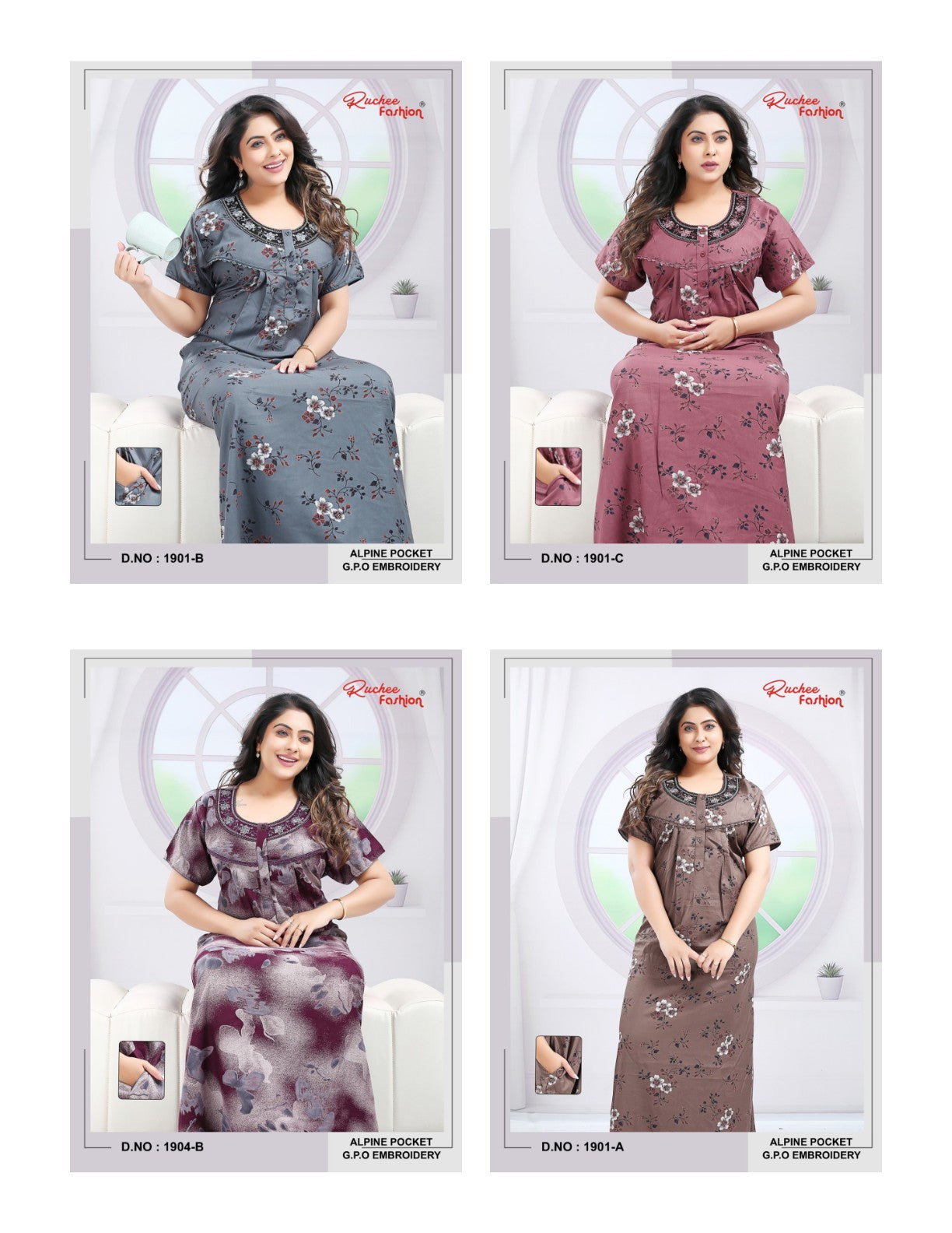 Alpine Gpo 3110 Ruchee Fashion Alpine Night Gowns Manufacturer Ahmedabad