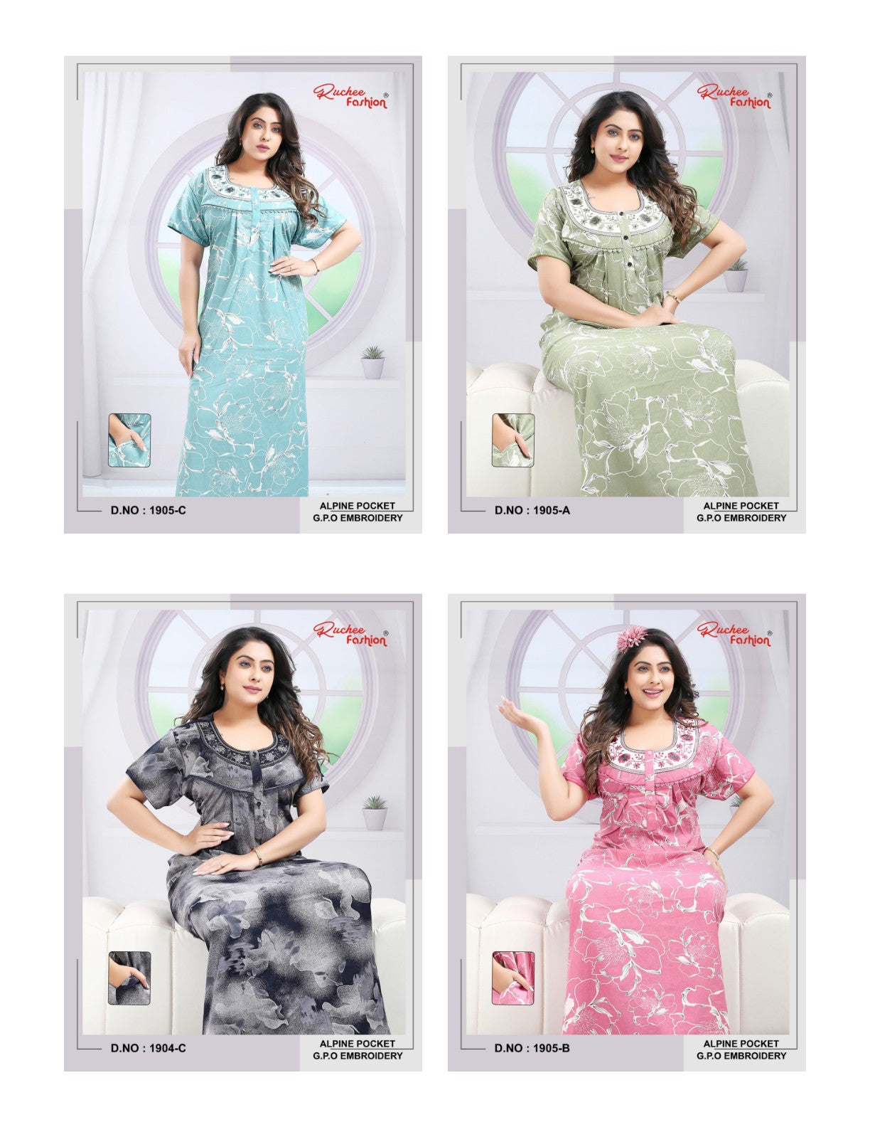 Alpine Gpo 3110 Ruchee Fashion Alpine Night Gowns Manufacturer Ahmedabad