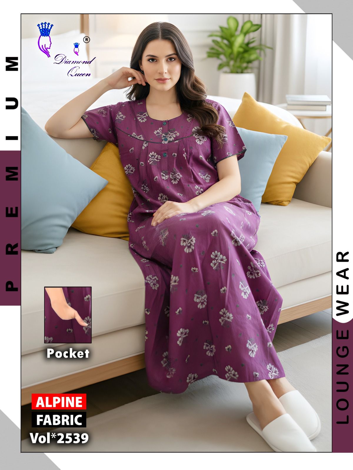 Alpine Gpo Lace Diamond Queen Night Gowns Exporter India