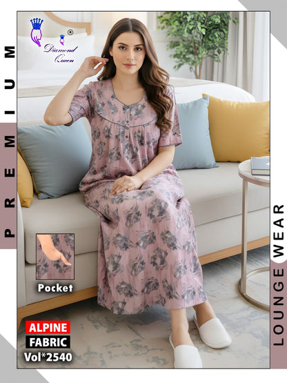 Alpine Gpo Lace Diamond Queen Night Gowns Exporter India