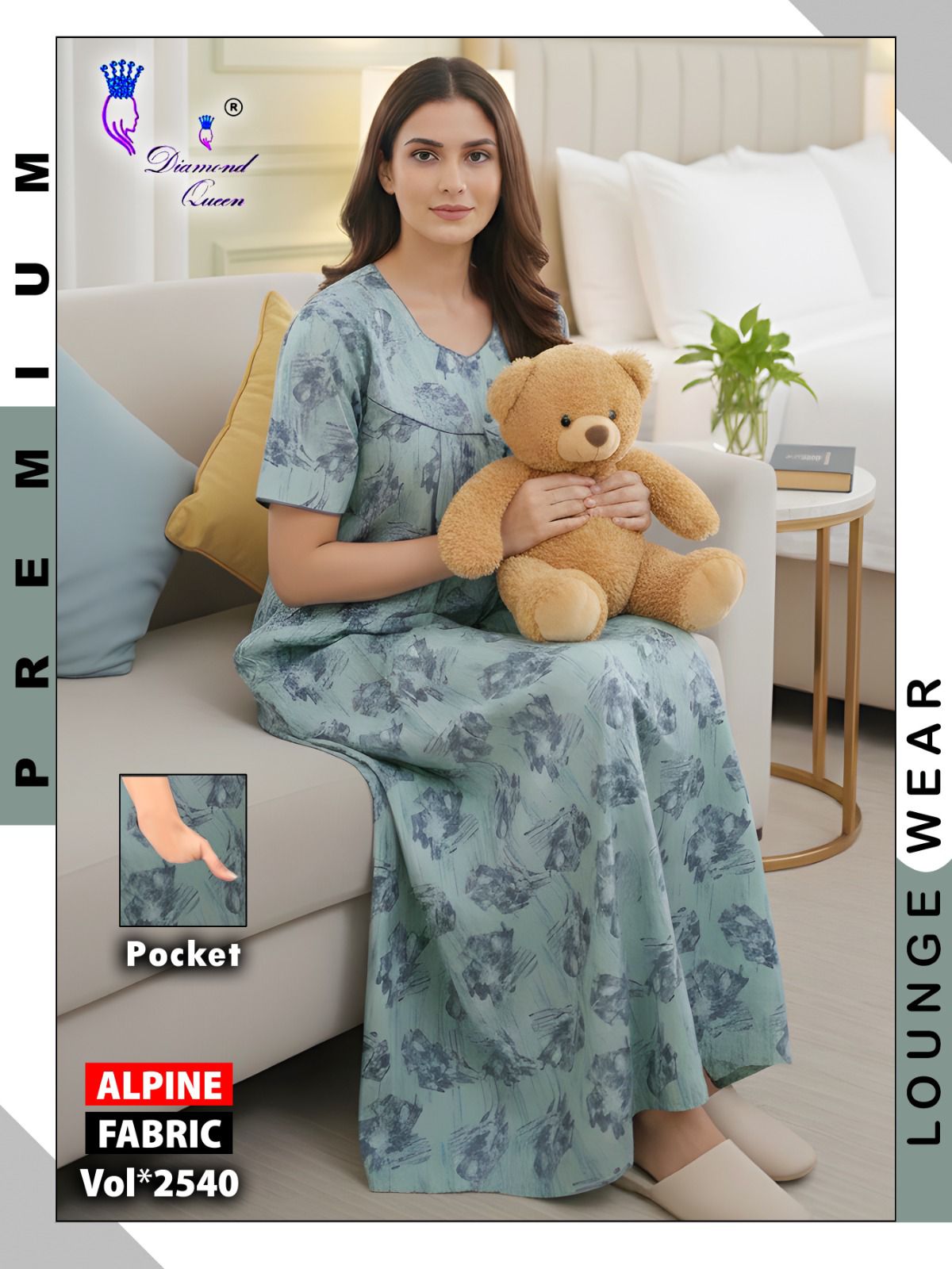 Alpine Gpo Lace Diamond Queen Night Gowns Exporter India