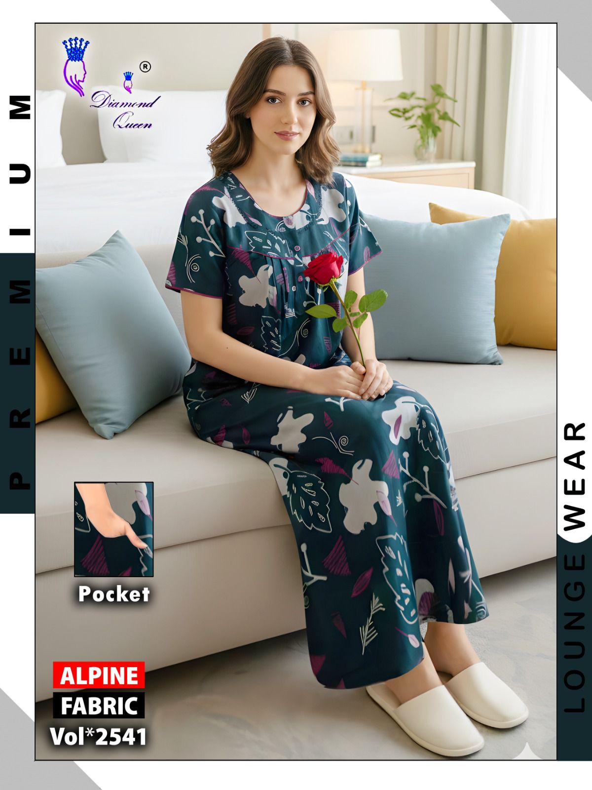 Alpine Gpo Lace Diamond Queen Night Gowns Exporter India