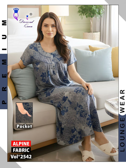 Alpine Gpo Lace Diamond Queen Night Gowns Exporter India