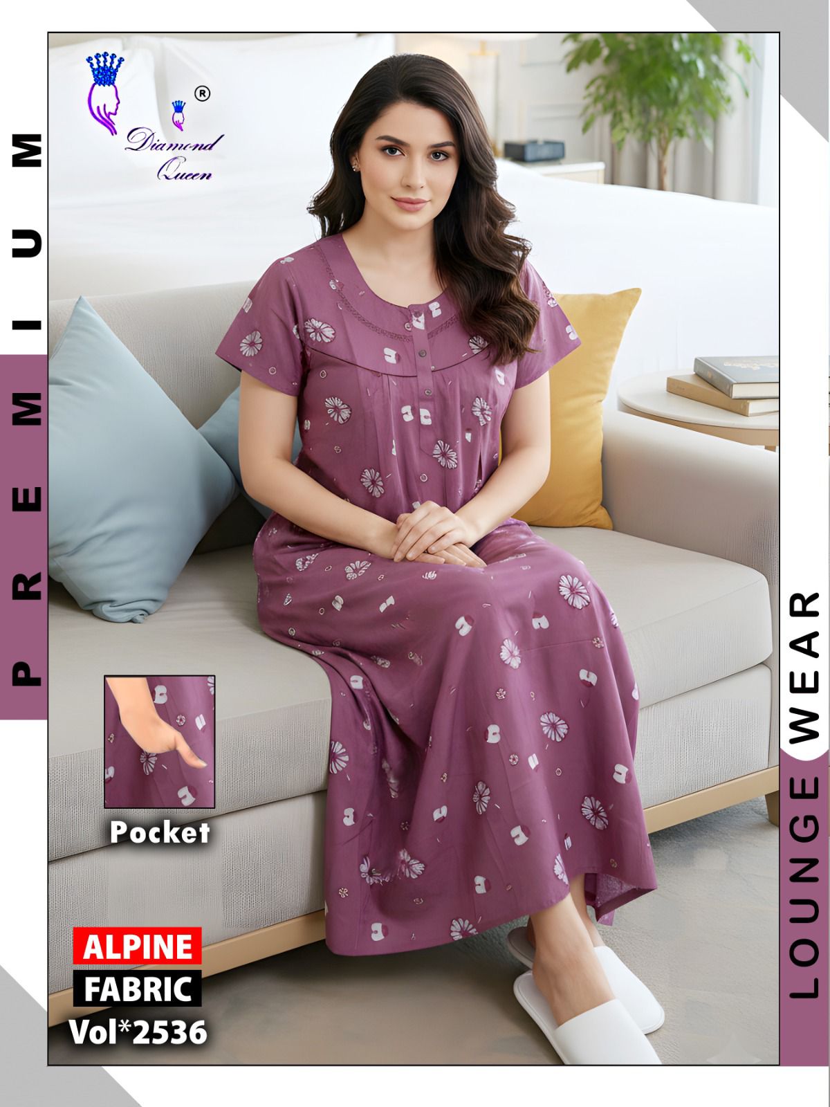 Alpine Gpo Lace Diamond Queen Night Gowns Exporter India