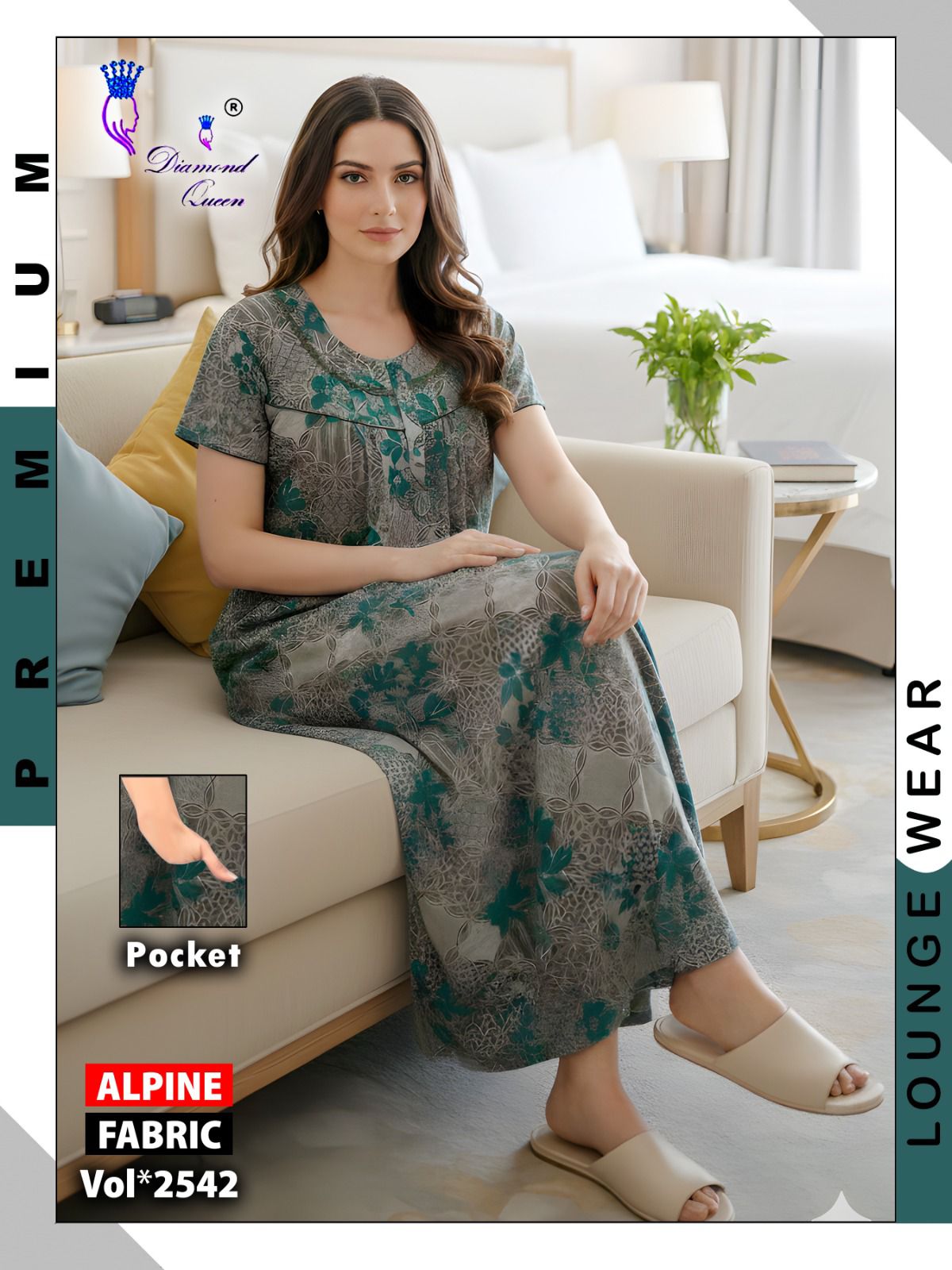 Alpine Gpo Lace Diamond Queen Night Gowns Exporter India