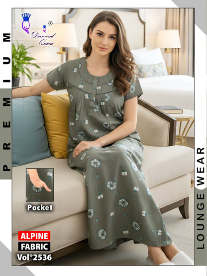 Alpine Gpo Lace Diamond Queen Night Gowns Exporter India