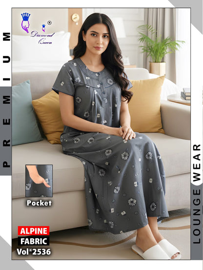 Alpine Gpo Lace Diamond Queen Night Gowns Exporter India