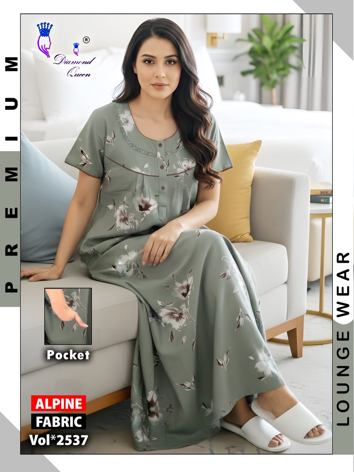 Alpine Gpo Lace Diamond Queen Night Gowns Exporter India