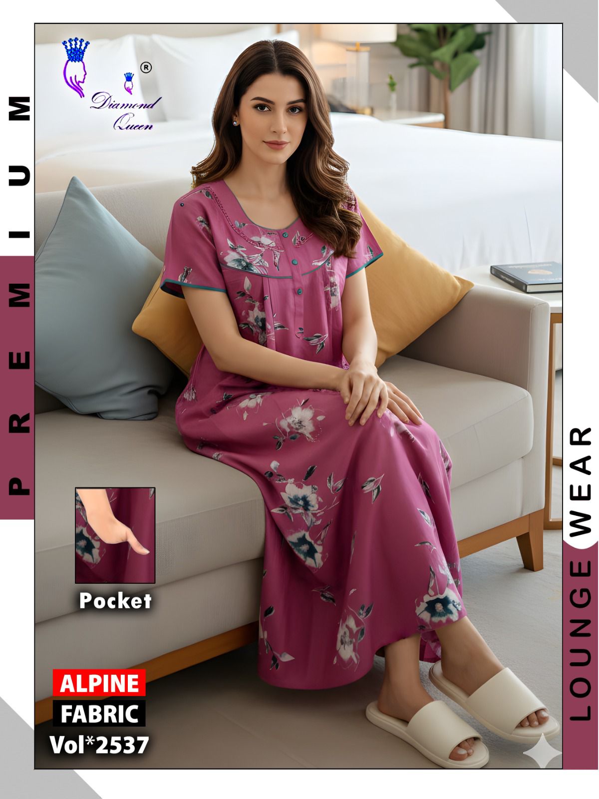 Alpine Gpo Lace Diamond Queen Night Gowns Exporter India