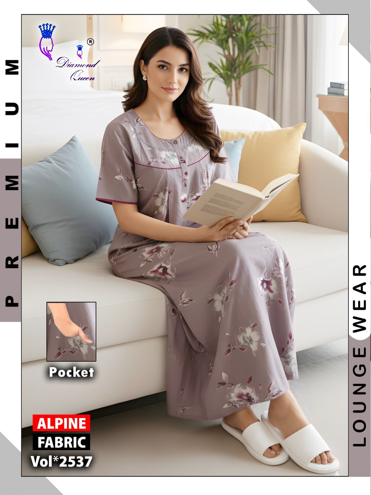 Alpine Gpo Lace Diamond Queen Night Gowns Exporter India