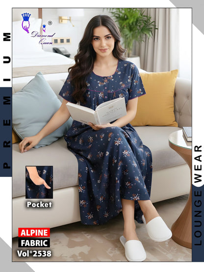 Alpine Gpo Lace Diamond Queen Night Gowns Exporter India