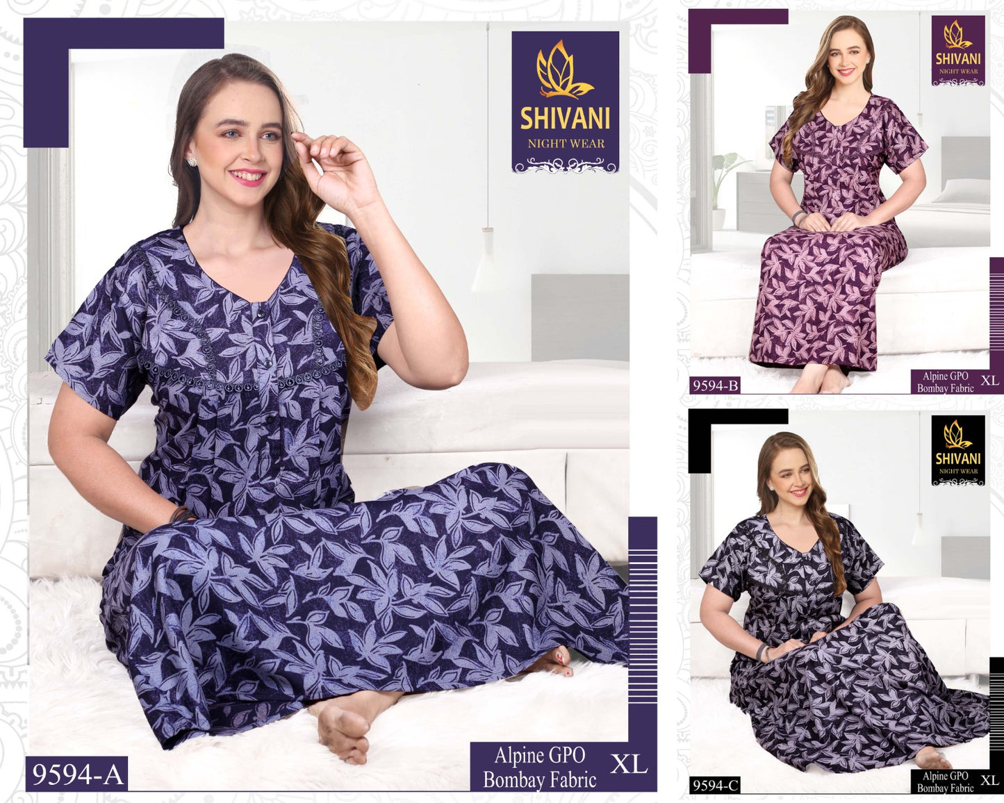 Alpine Gpo Shivani Alpine Night Gowns Wholesale Price