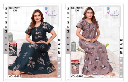 Alpine Length 60 Diamond Queen Night Gowns Supplier Gujarat