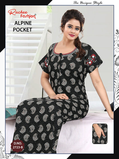 Alpine Pocket 010425 Ruchee Fashion Night Gowns Exporter Gujarat