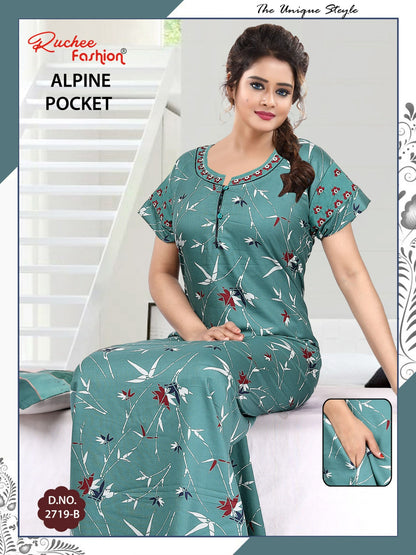 Alpine Pocket 010425 Ruchee Fashion Night Gowns Exporter Gujarat