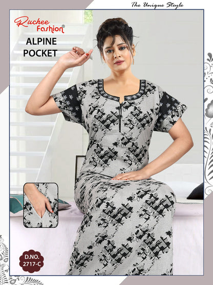 Alpine Pocket 010425 Ruchee Fashion Night Gowns Exporter Gujarat