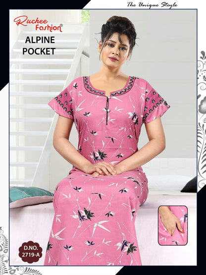 Alpine Pocket 010425 Ruchee Fashion Night Gowns Exporter Gujarat