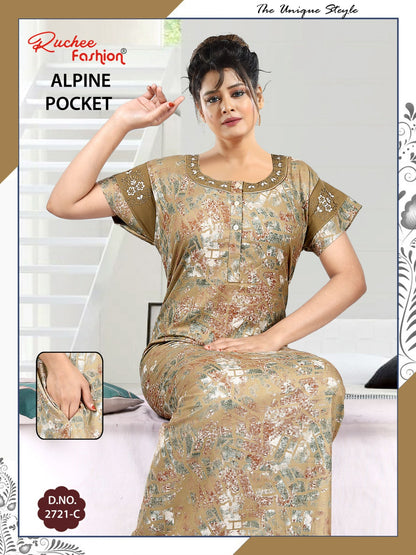 Alpine Pocket 010425 Ruchee Fashion Night Gowns Exporter Gujarat