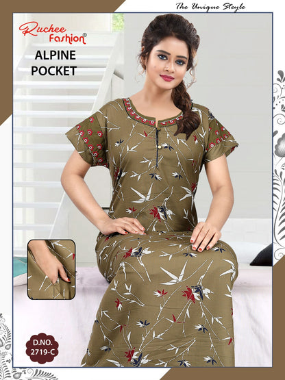 Alpine Pocket 010425 Ruchee Fashion Night Gowns Exporter Gujarat