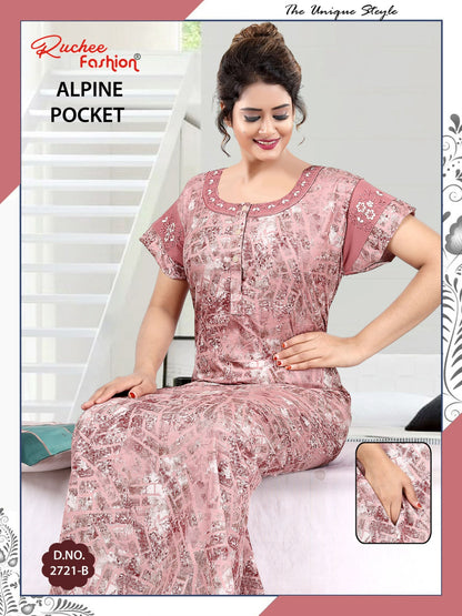 Alpine Pocket 010425 Ruchee Fashion Night Gowns Exporter Gujarat