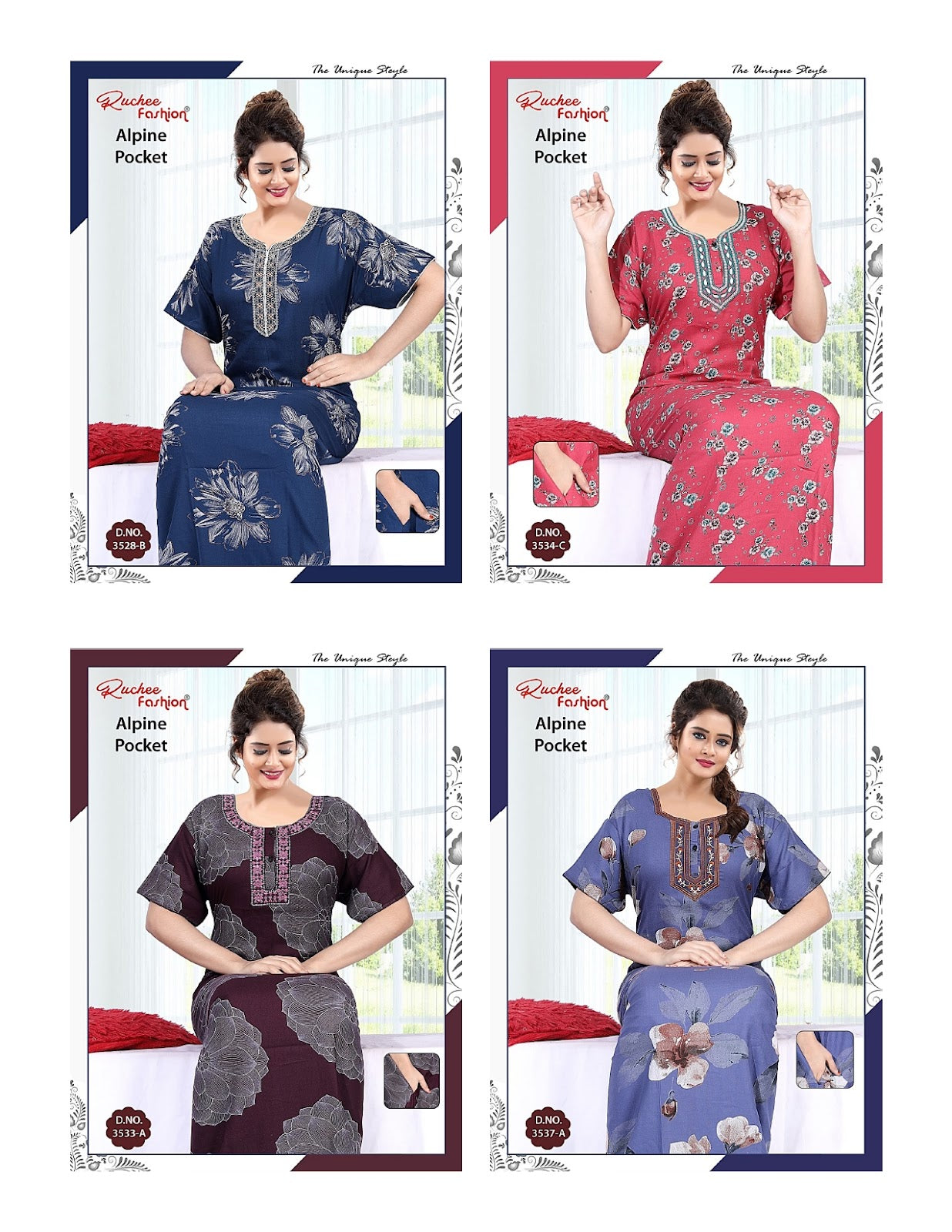 Alpine Pocket 010825 Ruchee Fashion Night Gowns Wholesale Price