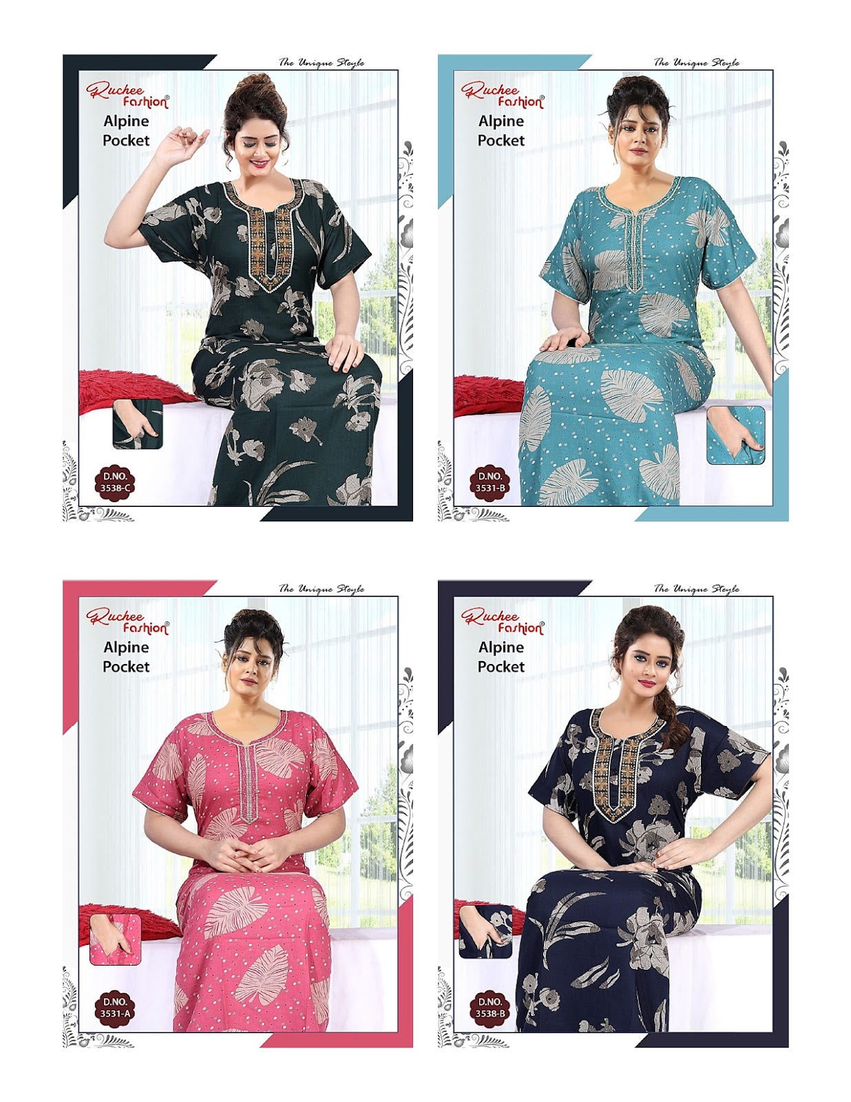 Alpine Pocket 010825 Ruchee Fashion Night Gowns Wholesale Price