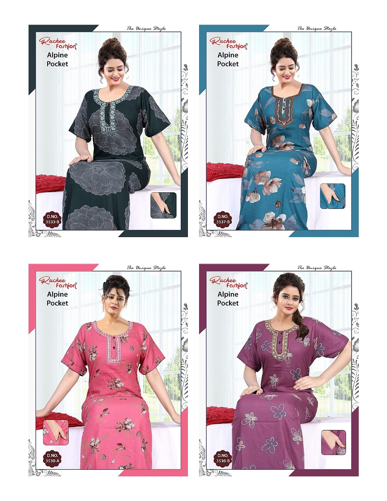 Alpine Pocket 010825 Ruchee Fashion Night Gowns Wholesale Price