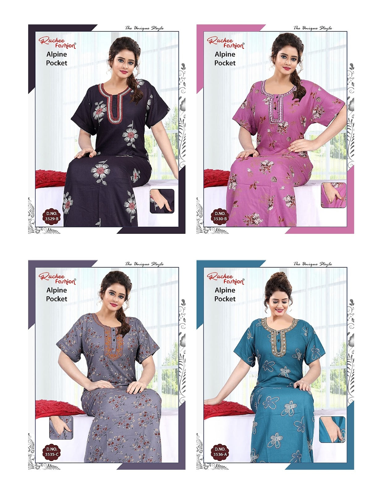 Alpine Pocket 010825 Ruchee Fashion Night Gowns Wholesale Price