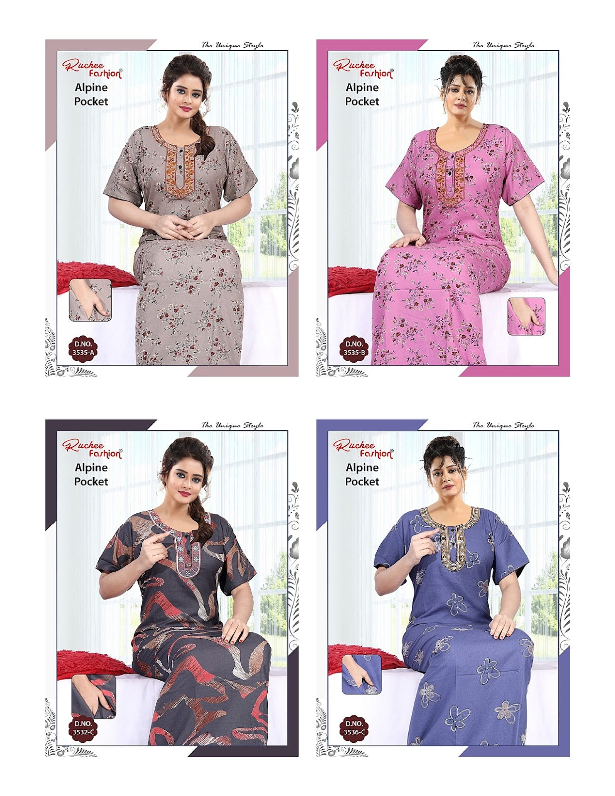 Alpine Pocket 010825 Ruchee Fashion Night Gowns Wholesale Price