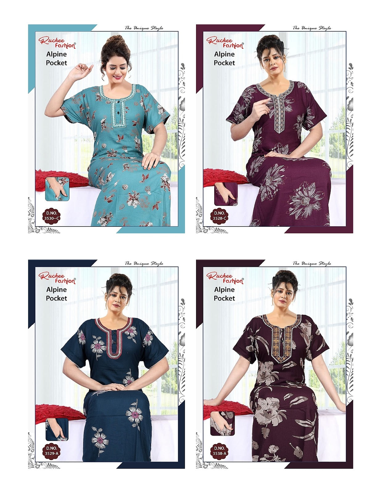 Alpine Pocket 010825 Ruchee Fashion Night Gowns Wholesale Price